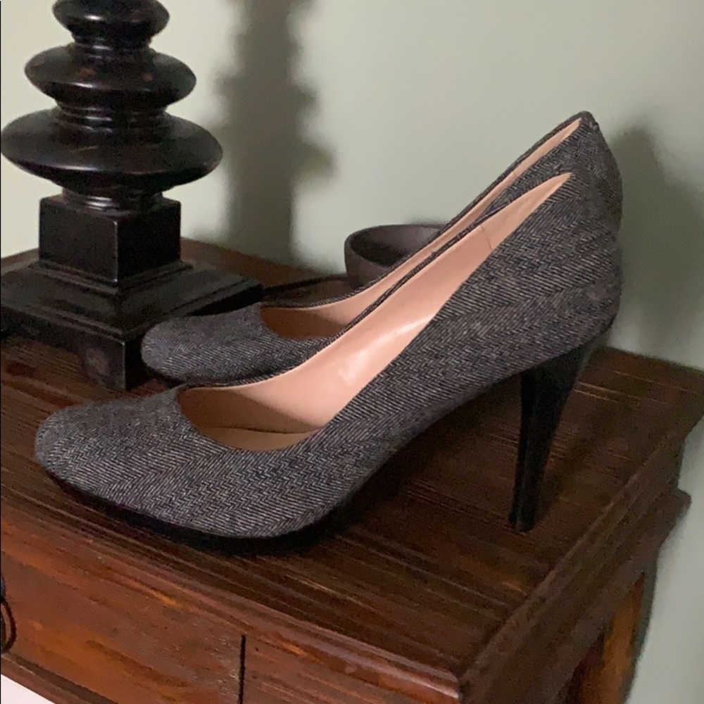 NWOB NINE WEST Wise Up 2 Herringbone Textile Heels - Picture 5 of 14